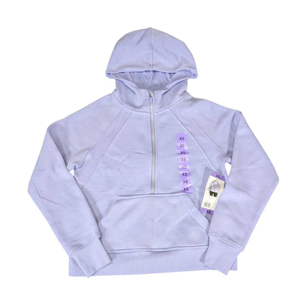 Danskin Women Mixed Rib Cozy Half Zip Hoodie Lavender Purple XS NWT 4232
